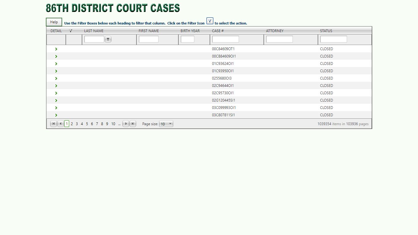 86th District Court Cases